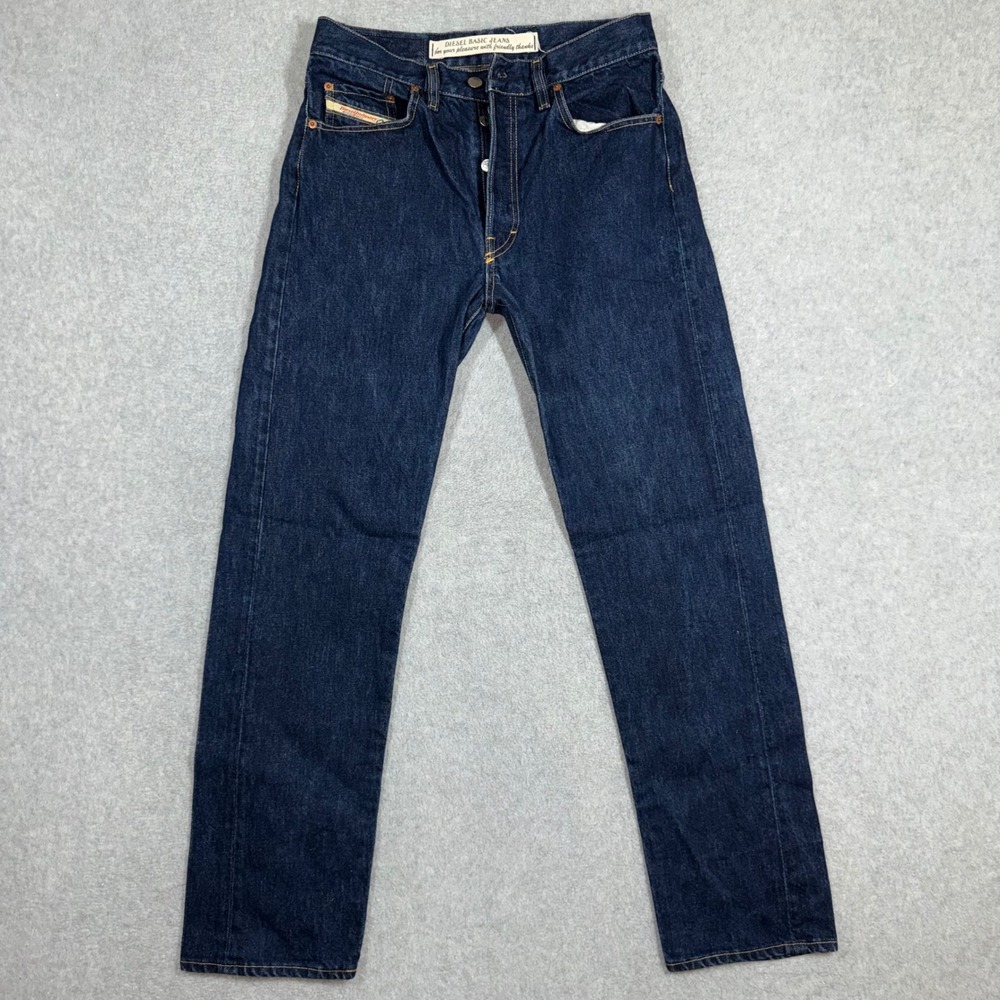 Diesel Men's Straight Jeans in Dark Blue Denim